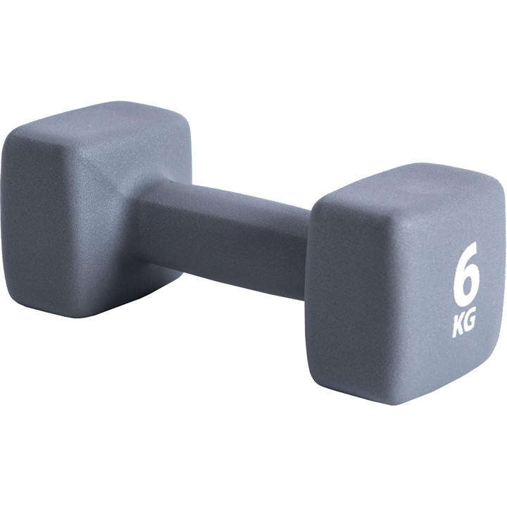 Pure2improve  Grey Neoprene Coated Dumbbells in Size 1 x 6kg, Sports Direct