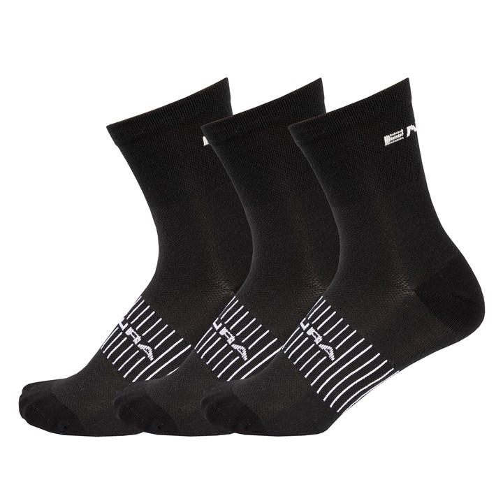 Endura  Black Coolmax 3Pack Sock in Size 7 - 11, Sports Direct