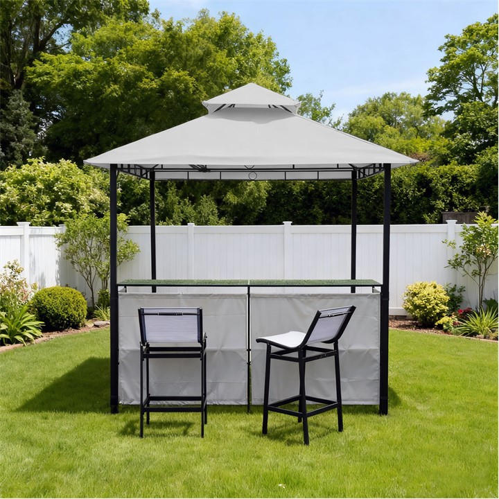 Linea  Grey Outdoor Bar Gazebo Set, Sports Direct