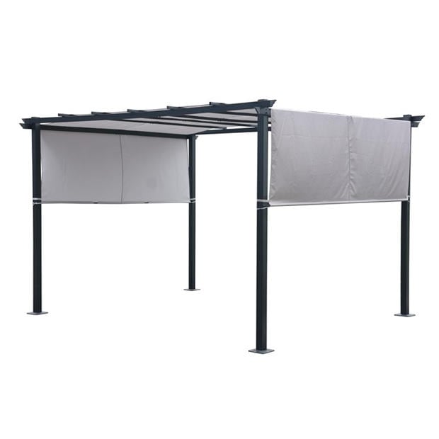 Grey/Black - Linea - Modern Steel Frame Adjustable Weather Resistant Pergola