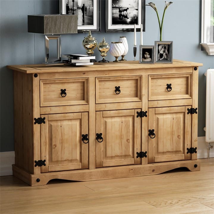 Lassic  Beige Vida Designs Corona 3 Door 3 Drawer Sideboard, Sports Direct