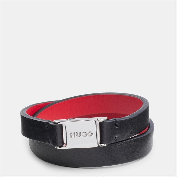Hugo Men's Black E Doubleband Jewellery Set, Sports Direct