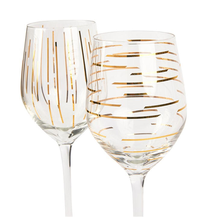 Mikasa  Metallics Cheers Set Of Four White Wine Glasses, Meta in Size 25x19x2.9, Sports Direct
