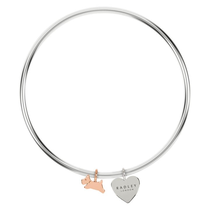 Radley Women's Silver Plated Handing Charm Bangle, Sports Direct