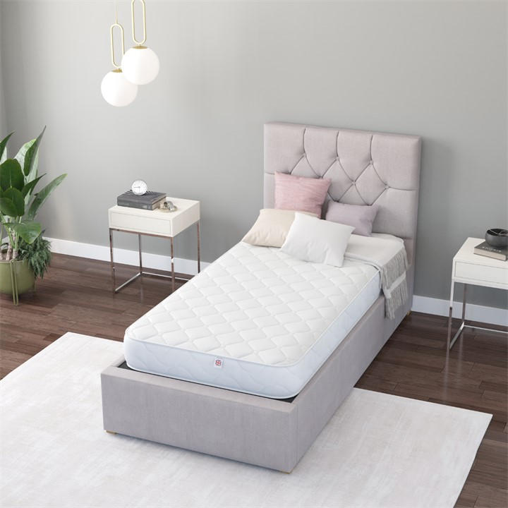 Aspire White Quilted Memory Foam Hybrid Mattress in Size Double, Sports Direct