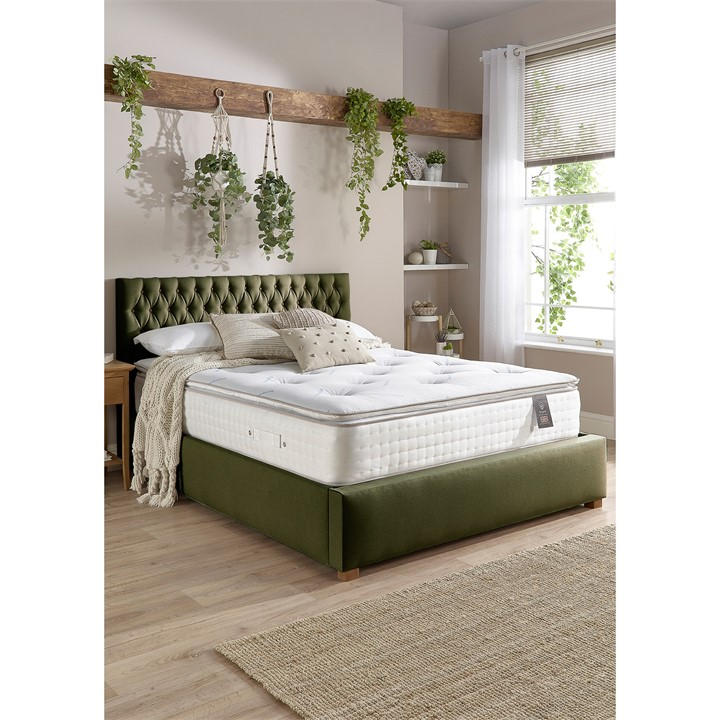 Aspire  White 5000 Pocket Climate Cool Wool Pillowtop Mat in Size Superking, Sports Direct