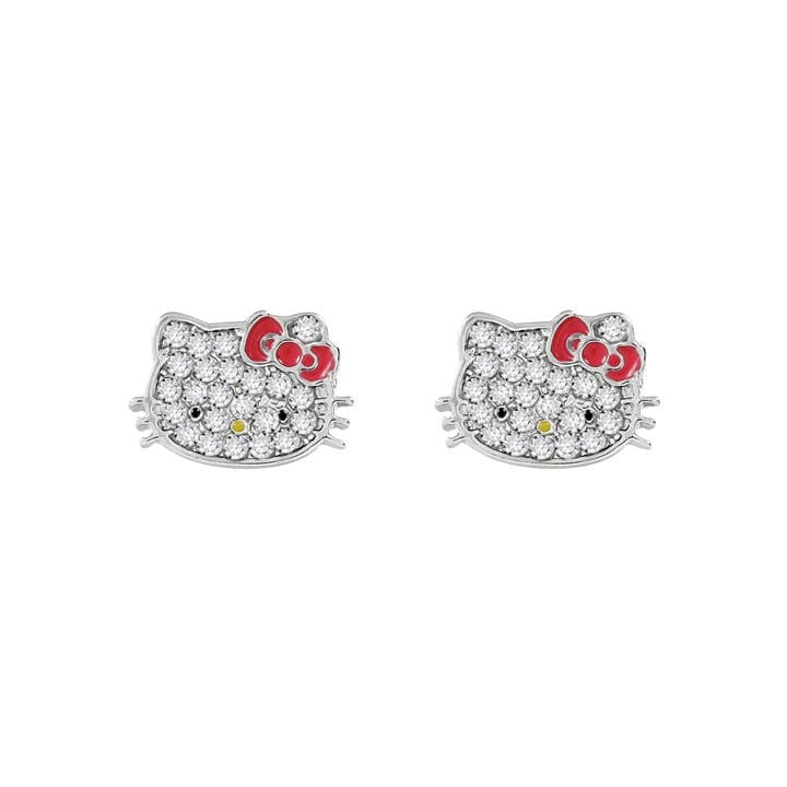 Hello Kitty Girls Silver Kids' Stud Earrings, Sports Direct