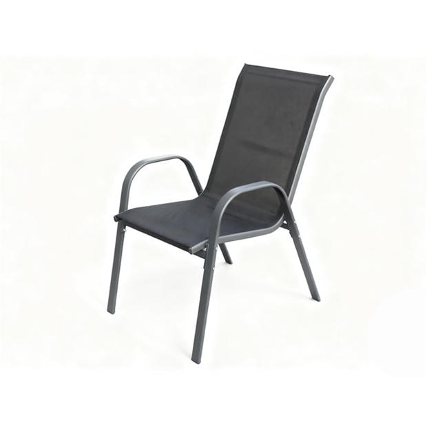 Grey/Black - Linea - Metal Garden Dining Set
