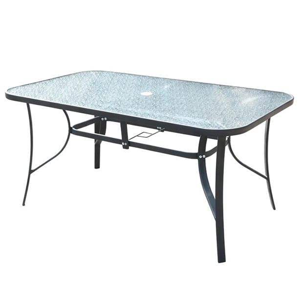 Grey/Black - Linea - Metal Garden Dining Set
