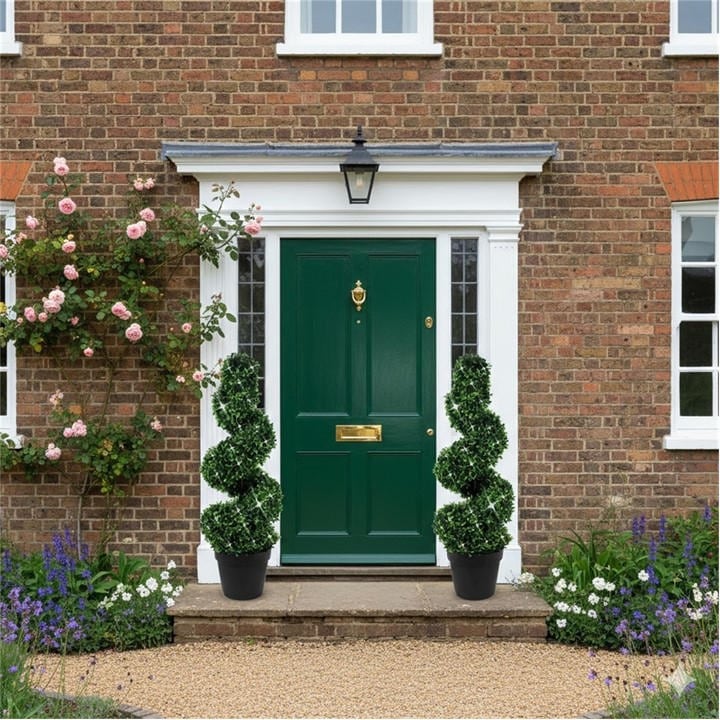 Streetwize  Green Pair Of Artificial Topiary Trees - Solar Powered Twist Style, Sports Direct