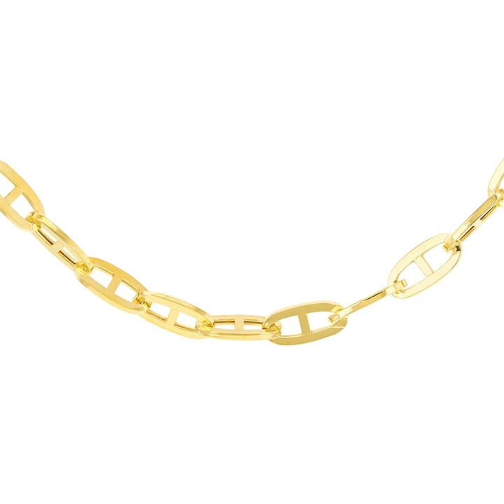 Be You Women's Gold 9Ct Medium Square Rambo Chain