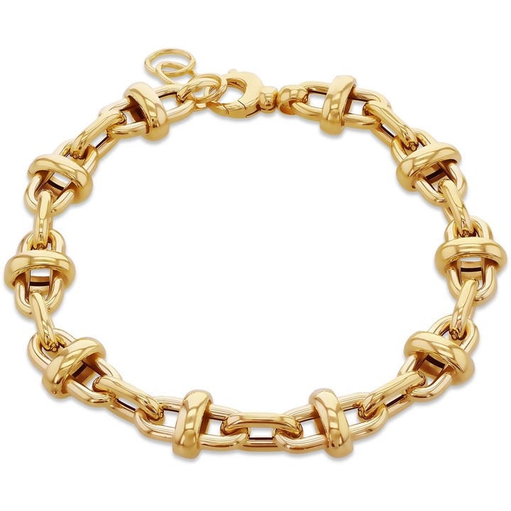 Be You Women's Gold 9Ct Oval Link With Round Link in Size 7.5in, Sports Direct