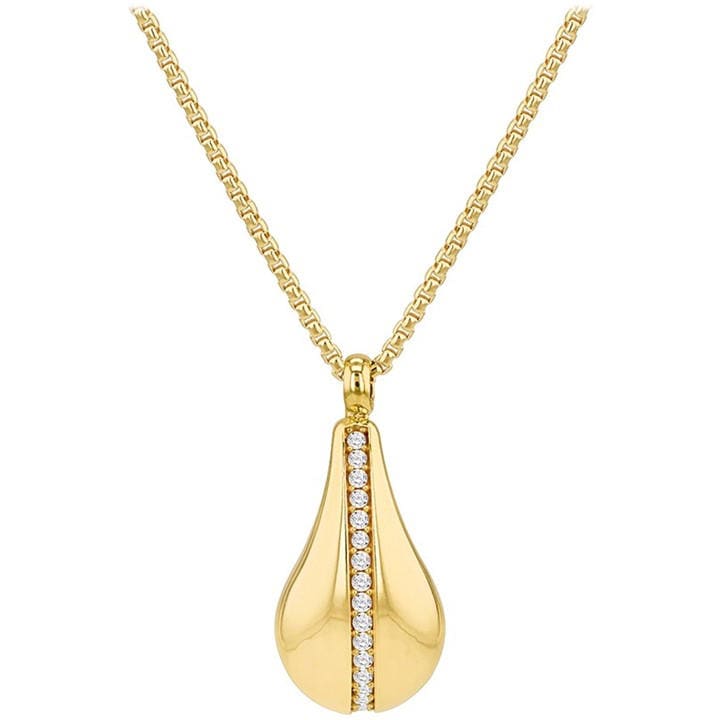 Be You Women's Gold 9Ct Cz Teardrop Adjustable Necklace in Size 17-18in, Sports Direct