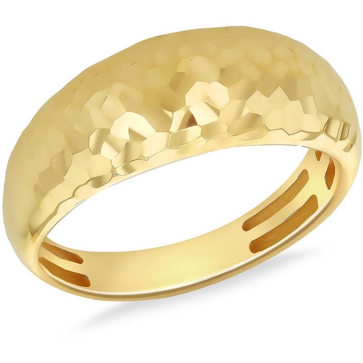 Be You Women's Gold 9Ct Diamond Cut Dome Ring in Size 18, Sports Direct
