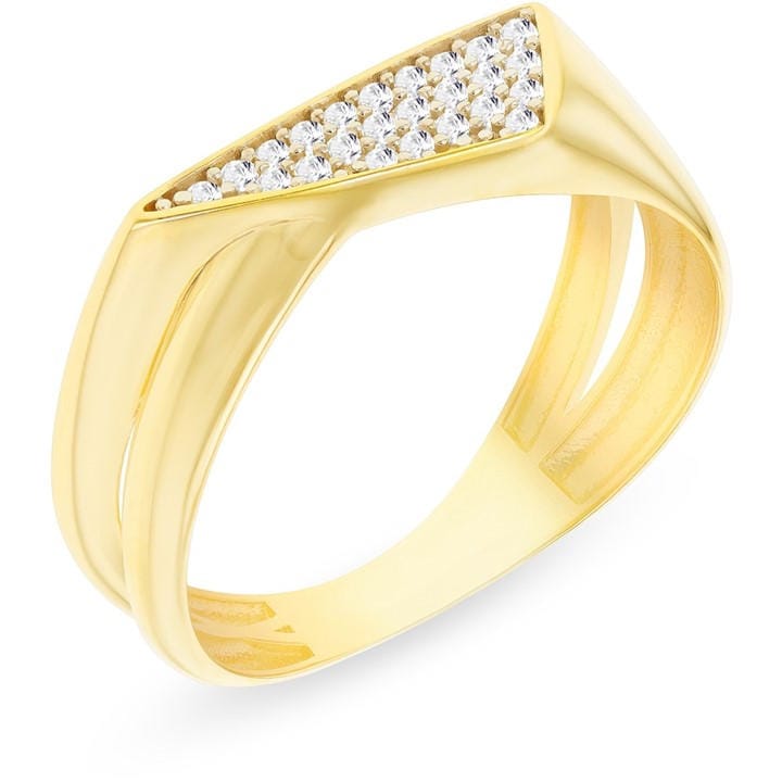 Be You Women's Gold 9Ct Cz Triangle Crossover Ring in Size 2XL, Sports Direct