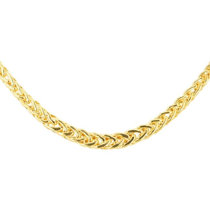Be You Women's Gold 9Ct Plaited Woven Link Necklace in Size 17.75in, Sports Direct