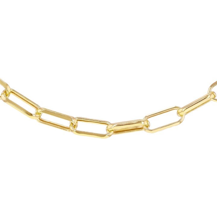 Be You Women's Gold 9Ct Hollow Faceted Paper Chain in Size 20in, Sports Direct