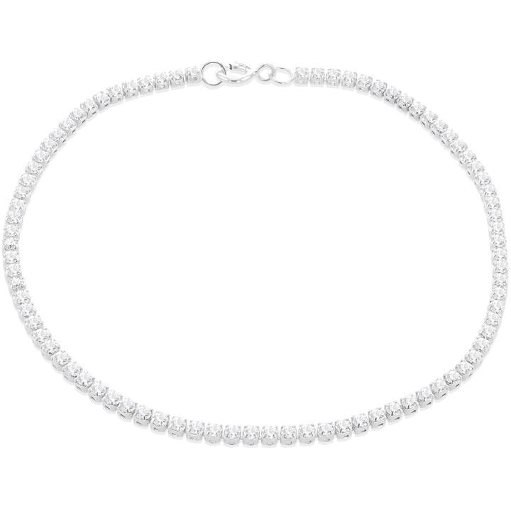 Be You Women's White 9Ct Gold Cz Flexible Tennis Bracelet in Size 7.5in, Sports Direct