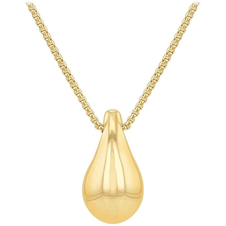 Be You Women's Gold 9Ct Small Teardrop Adjustable Necklace in Size 17-18in, Sports Direct