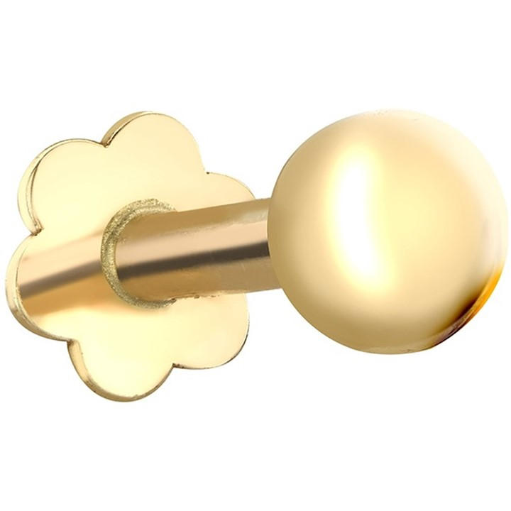 Be You Women's Gold 9Ct Ball Labret Stud, Sports Direct