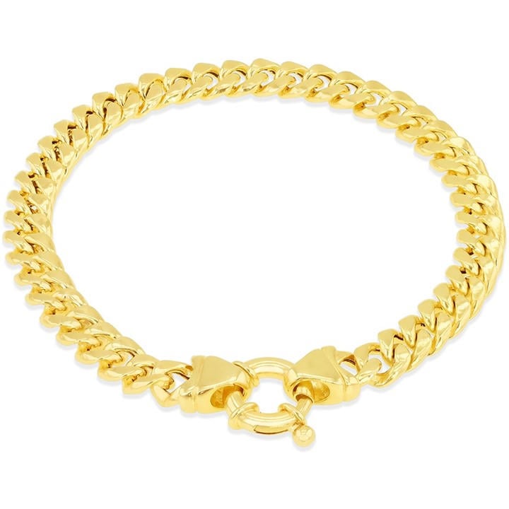 Be You Women's Gold 9Ct Cuban Link Chain in Size 7.5in, Sports Direct