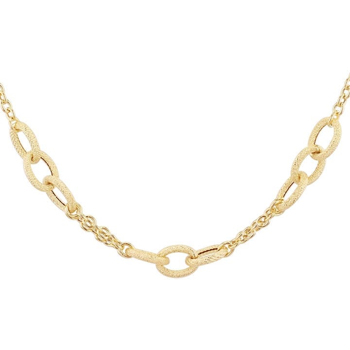 Be You Women's Gold 9Ct 3 Twisted Links And Chain Centre Necklace in Size 20in, Sports Direct