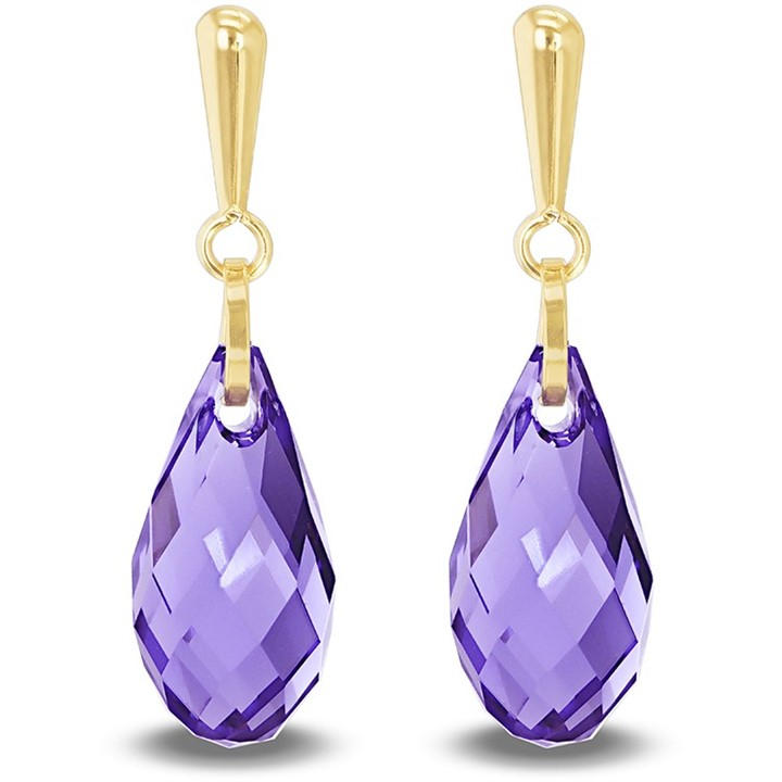Be You Women's Gold 9Ct Swarovski Crystal Teardrop Earring, Sports Direct