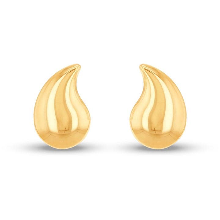 Be You Women's Gold 9Ct Curved Teardrop Stud Earring, Sports Direct