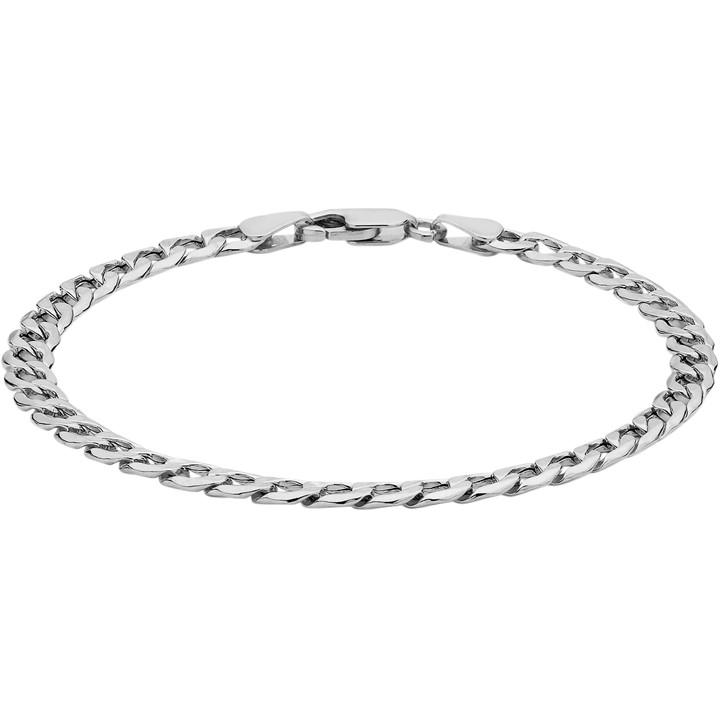 Be You Women's White 9Ct Gold Hollow 6-Sided Curb Chain Bracelet in Size 7.5in, Sports Direct
