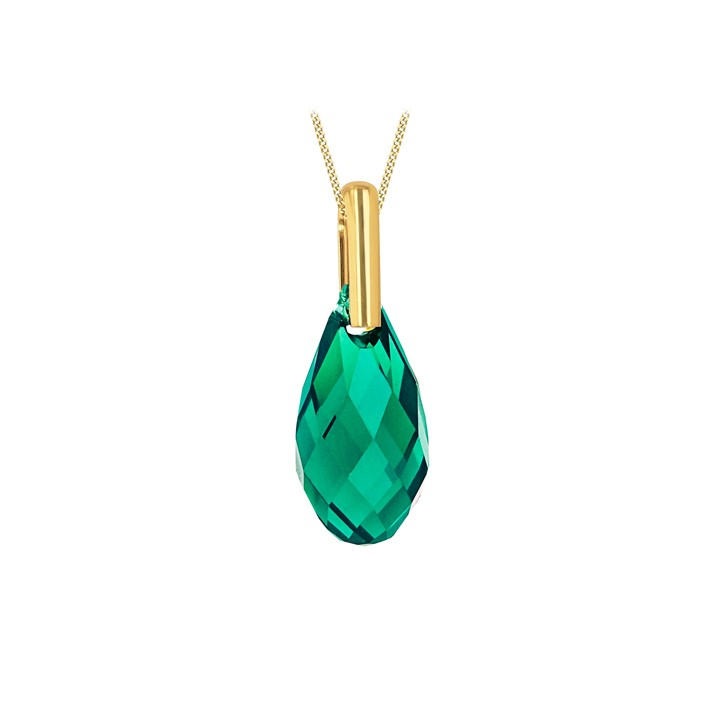 Be You Women's Gold 9Ct Swarovski Crystal Teardrop Necklace, Sports Direct