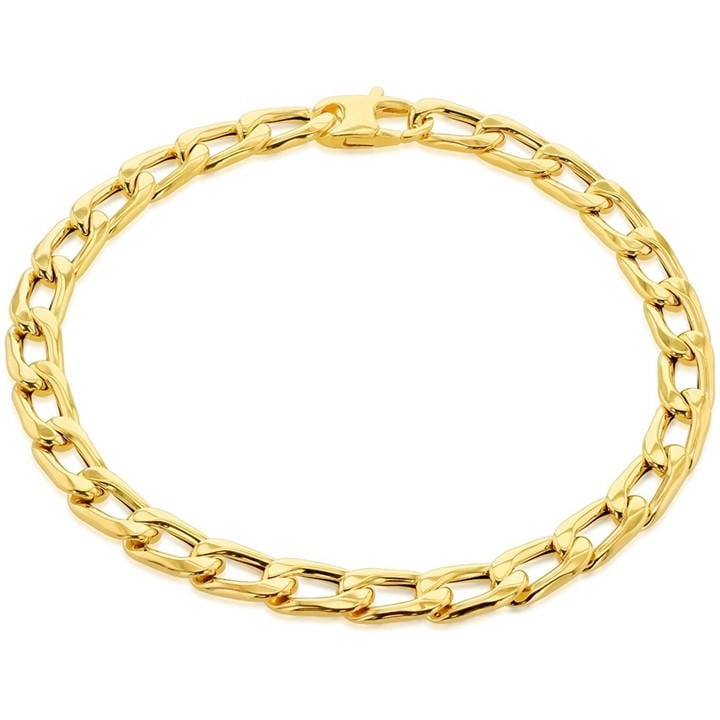Be You Men's Gold 9Ct Curb Bracelet in Size 8.25in, Sports Direct