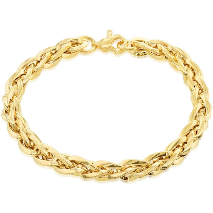 Be You Women's Gold 9Ct Woven Link Bracelet in Size 7.5in, Sports Direct