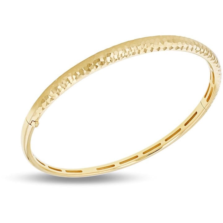 Be You Women's Gold 9Ct Diamond Cut Bangle, Sports Direct