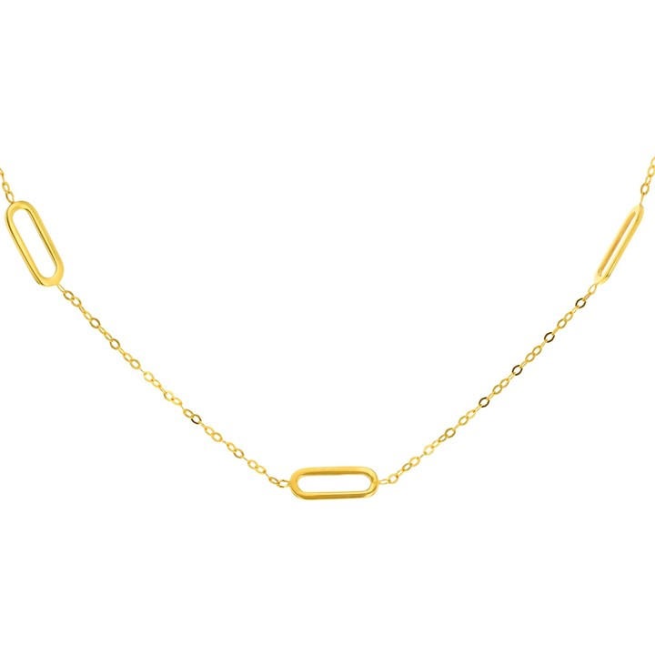 Be You Women's Gold 9Ct Three Paper Adjustable Chain, Sports Direct