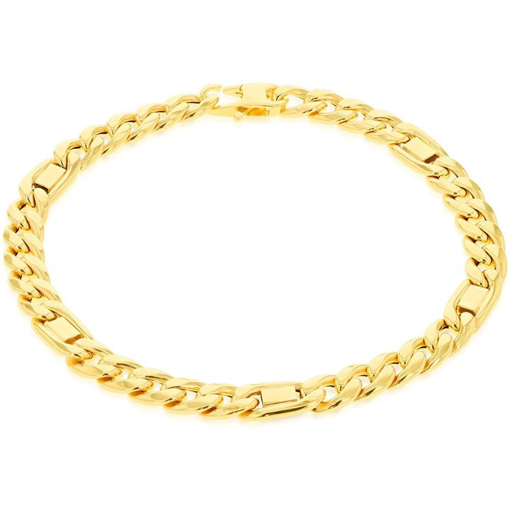 Be You Men's Gold 9Ct Curb Link Bracelet in Size 8.25in, Sports Direct