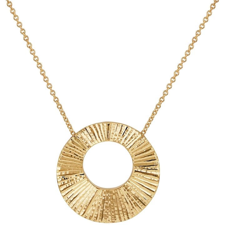 Be You Women's Gold 9Ct Sunray Disc Necklace in Size 20in, Sports Direct