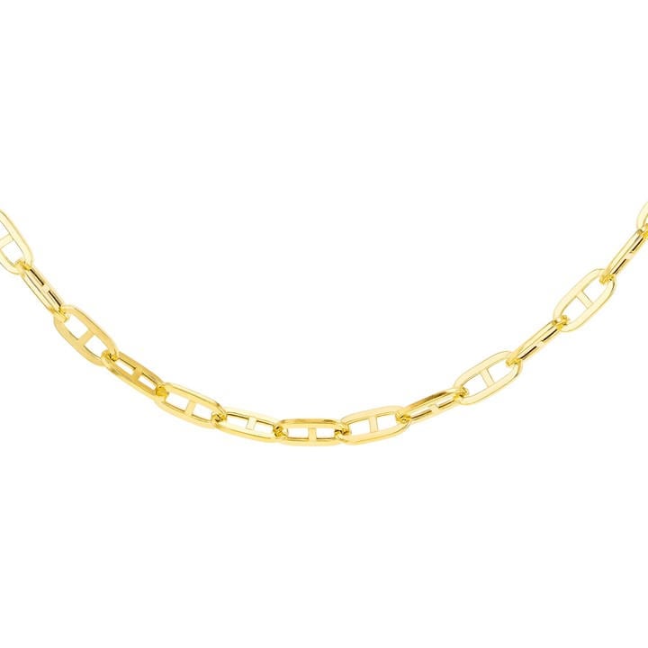 Be You Women's Gold 9Ct Small Square Rambo Chain, Sports Direct