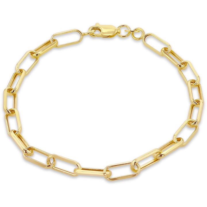 Be You Women's Gold 9Ct Hollow Faceted Paper Bracelet in Size 7.5in, Sports Direct
