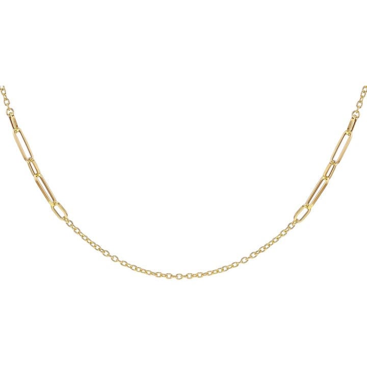 Be You Women's Gold 9Ct Long Open Link Station Necklace in Size 28in, Sports Direct