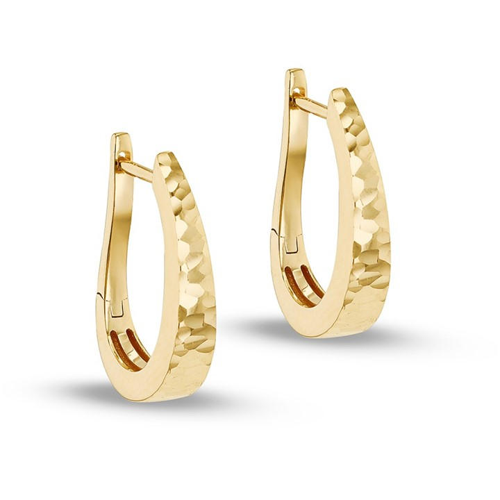 Be You Women's Gold 9Ct Diamond Cut Hoop Earrings, Sports Direct
