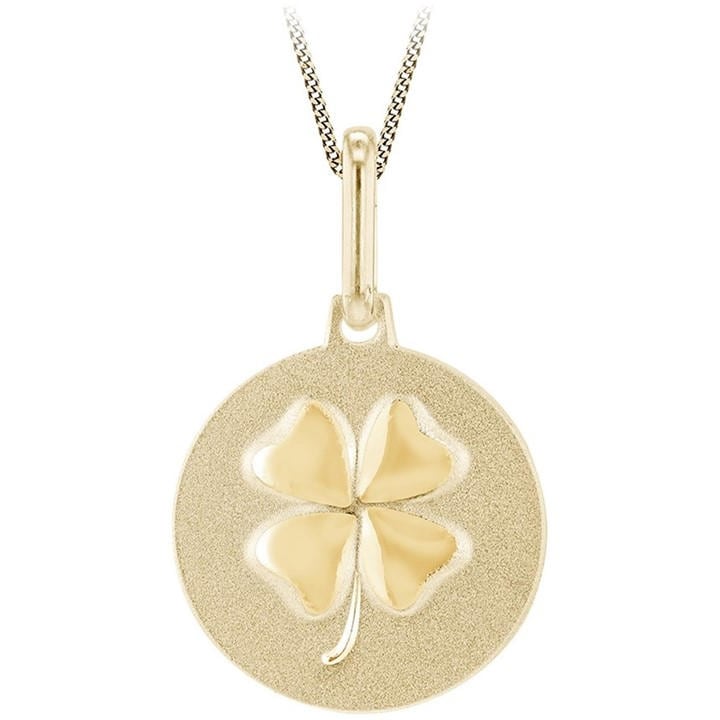 Be You Women's Gold 9Ct 4 Leaf Clover Necklace, Sports Direct