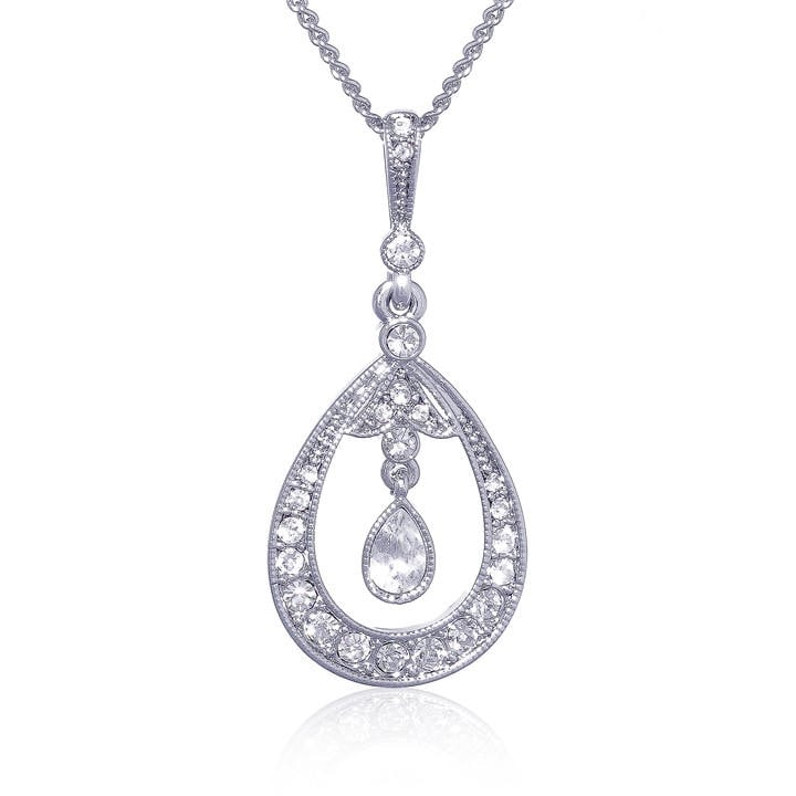Espree Women's Silver Save 50% Elite Fashion Crystal Pendant, Sports Direct