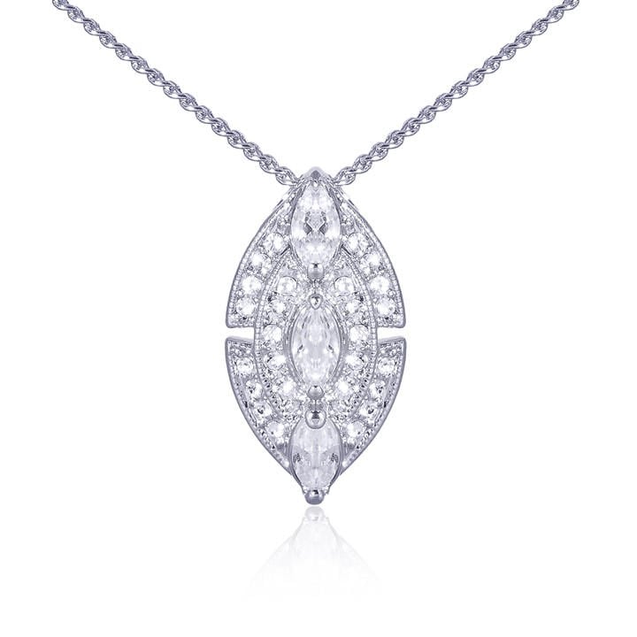 Espree Women's Silver Elite Fashion Crystal Pendant, Sports Direct