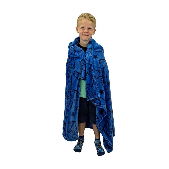 Sonic  Kids  Grin Hood Black Blanket in Size 100x120cm, Sports Direct