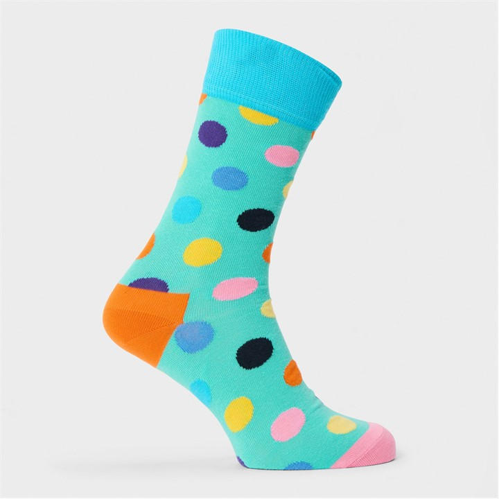 Happy Socks  Blue Big Dot Pop in Size 7 - 11, Sports Direct