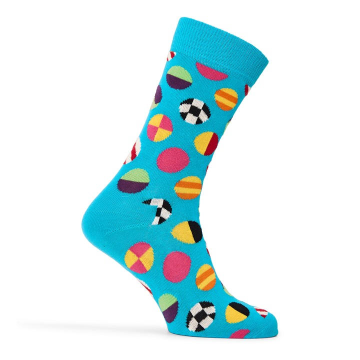 Happy Socks  Blue Clashing Dot Pop in Size 4 -8, Sports Direct