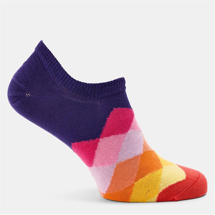 Happy Socks  Purple Diamond Liner Pop in Size 4 -8, Sports Direct