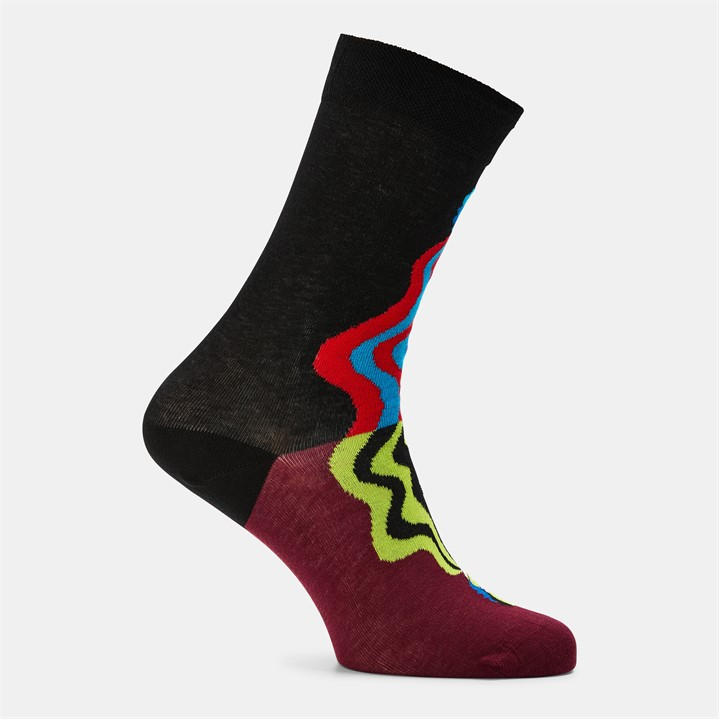 Happy Socks  Black Double Clown Pop in Size 4 -8, Sports Direct