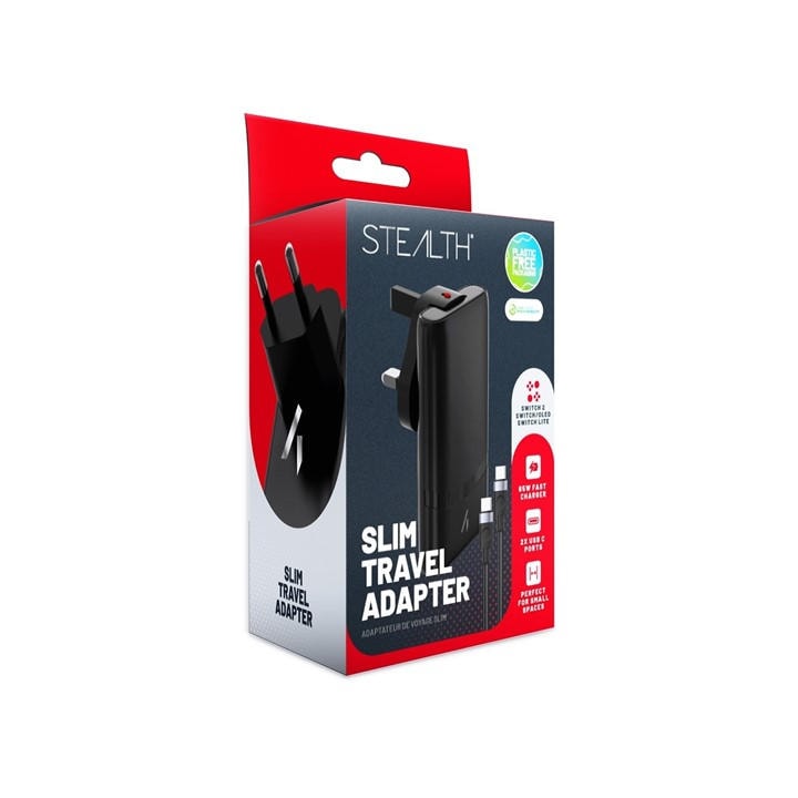 Stealth   Nintendo Switch 2 Slim Travel Adapter, Sports Direct