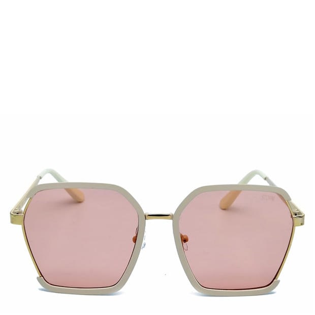Beige - Storm - Women's Hexagon Sunglasses